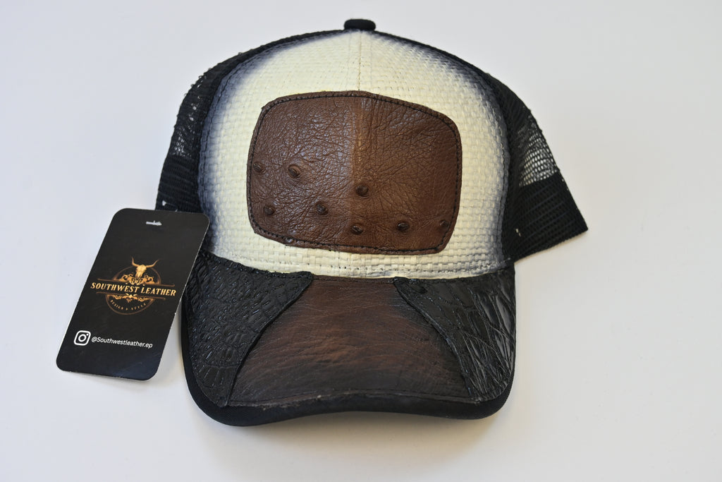 OSTRICH AND CROC TRUCKER CAP