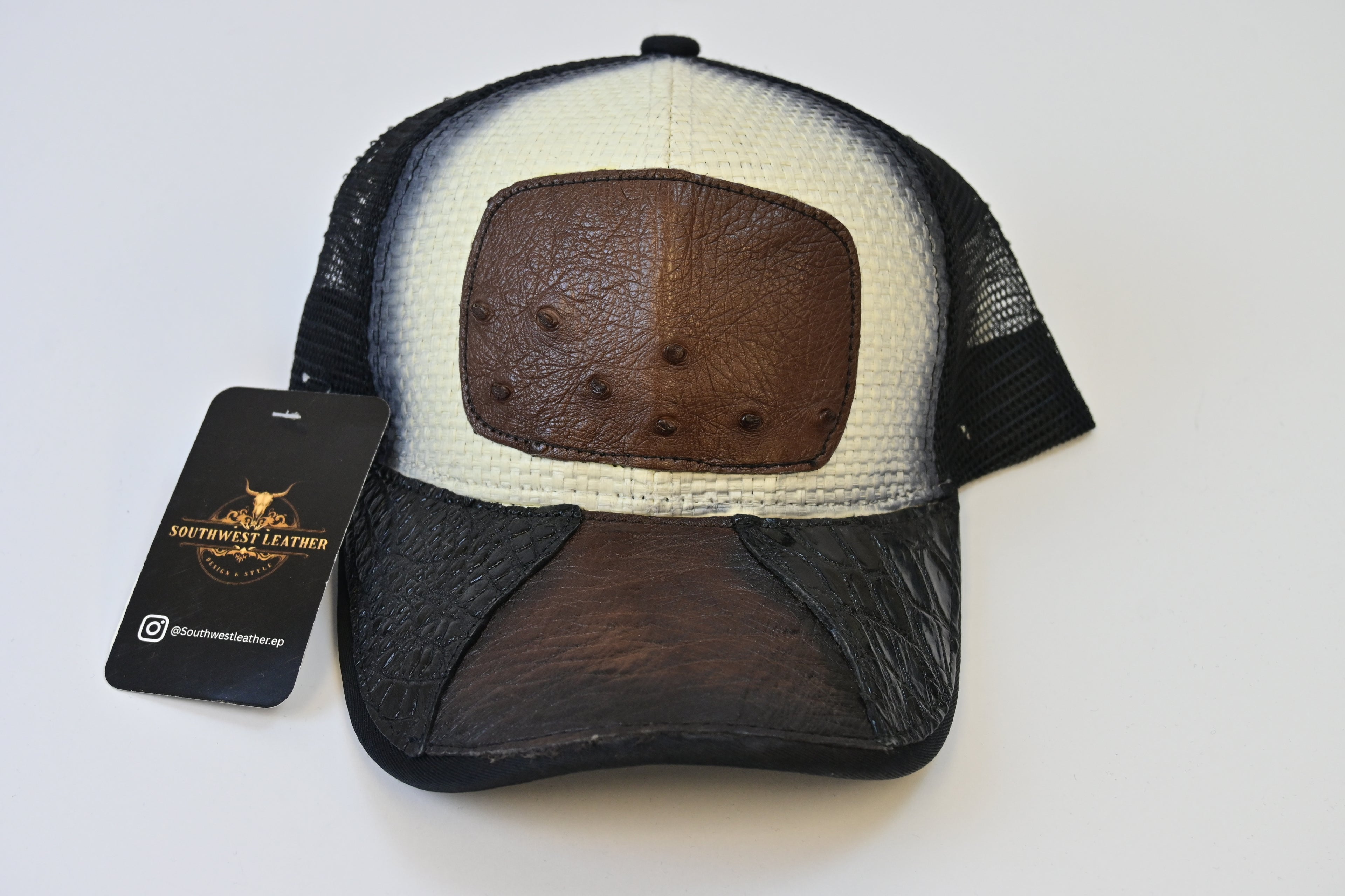 OSTRICH AND CROC TRUCKER CAP