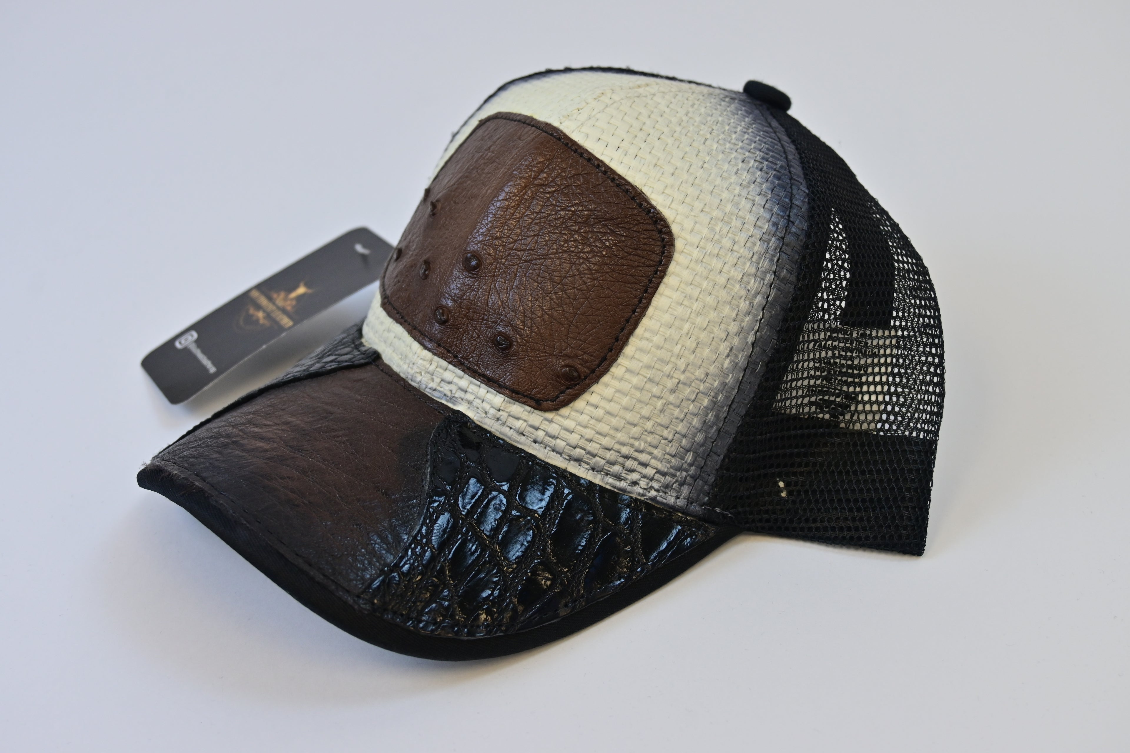 OSTRICH AND CROC TRUCKER CAP
