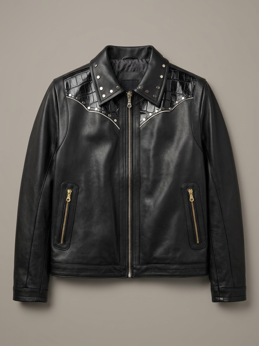 Black Leather Crocodile