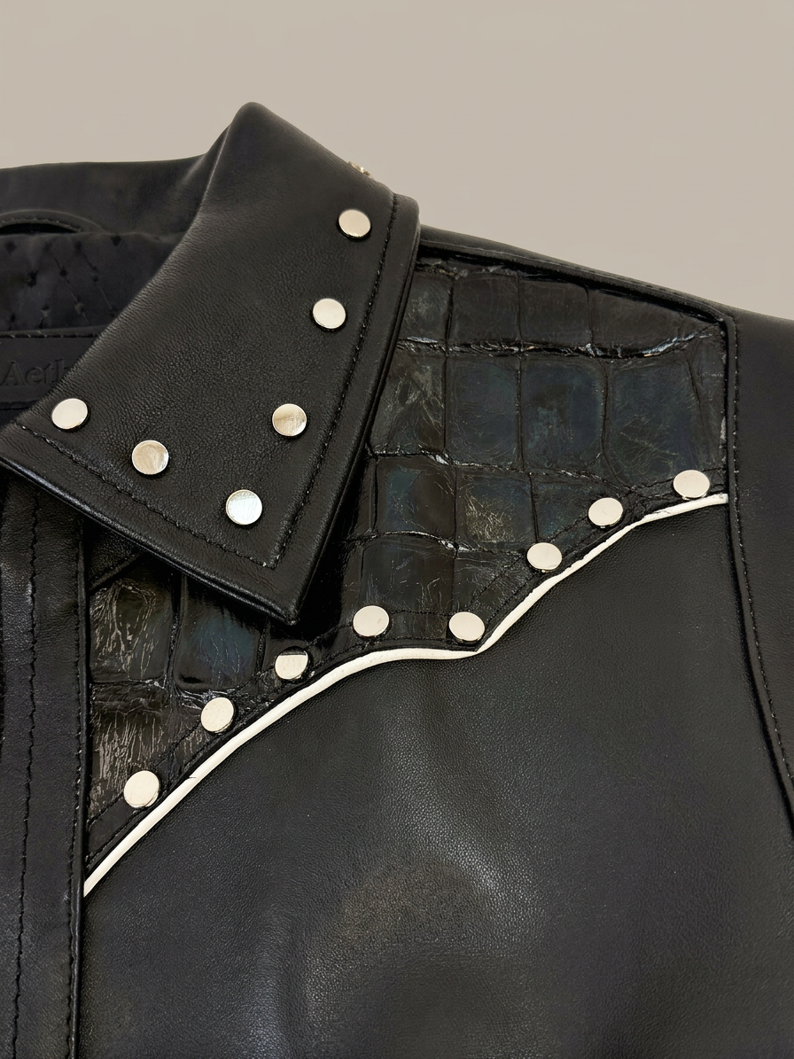 Black Leather Crocodile