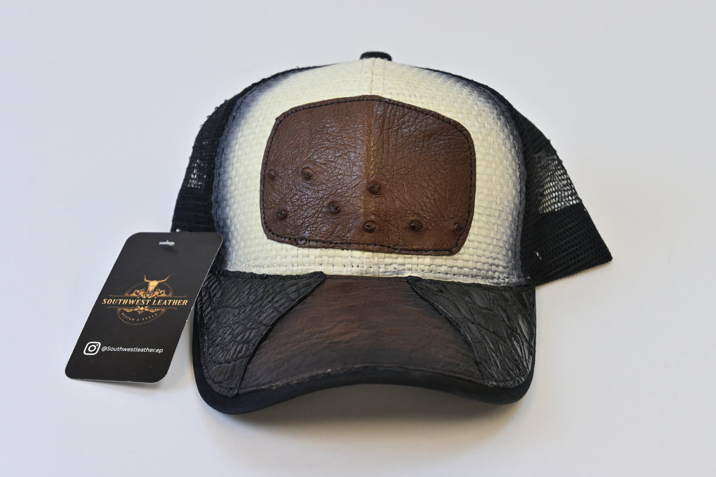 OSTRICH AND CROC TRUCKER CAP