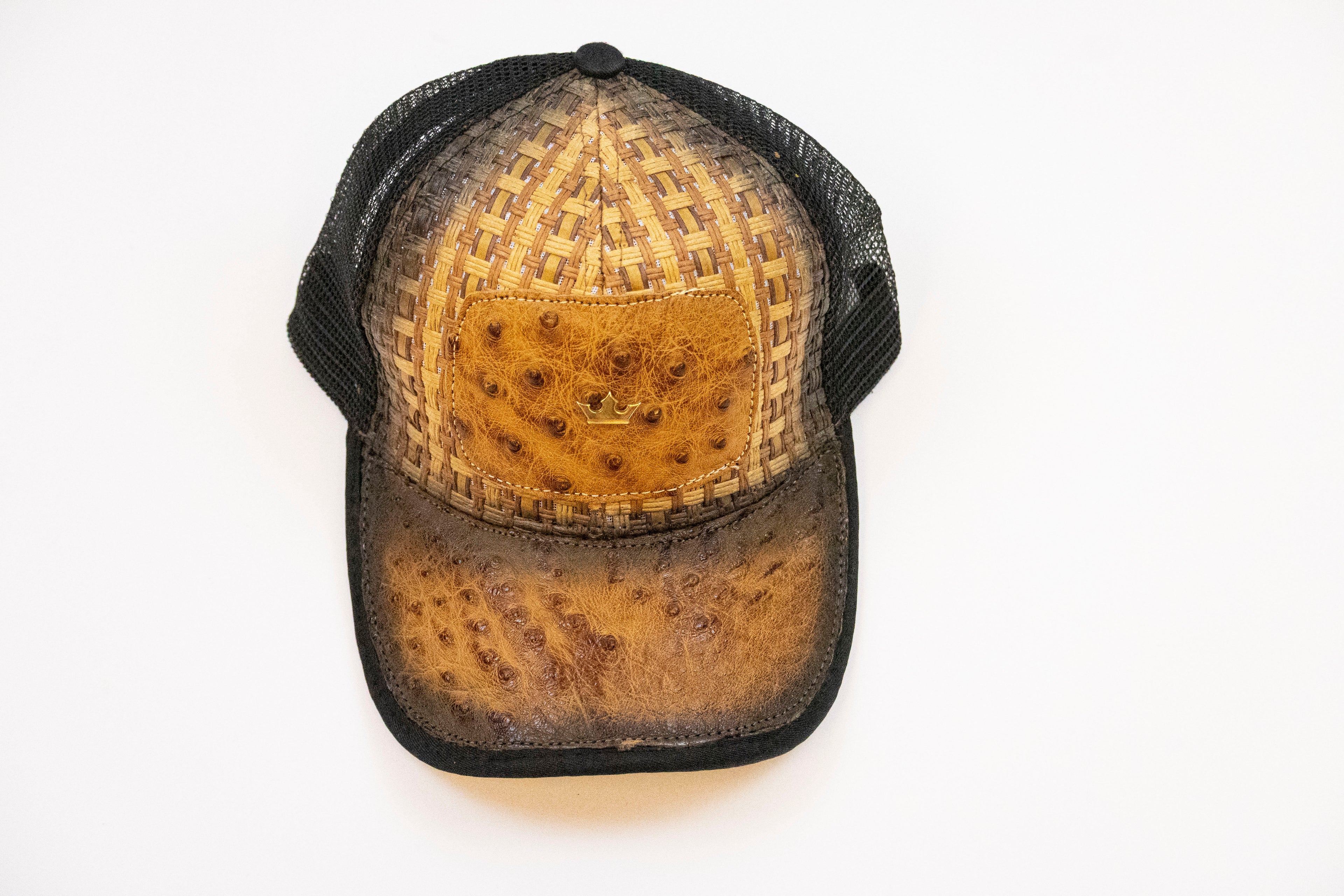 CROWN- Gorra Piel Avestruz