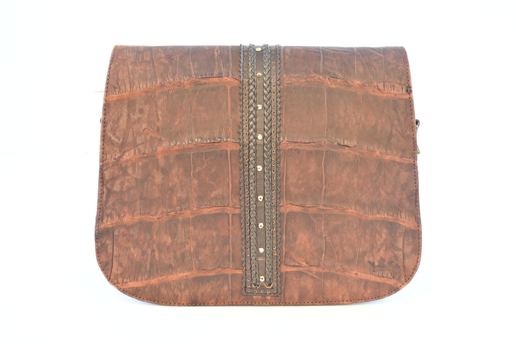 BOLSA COCODRILO TIRA TEJIDO BRILLO