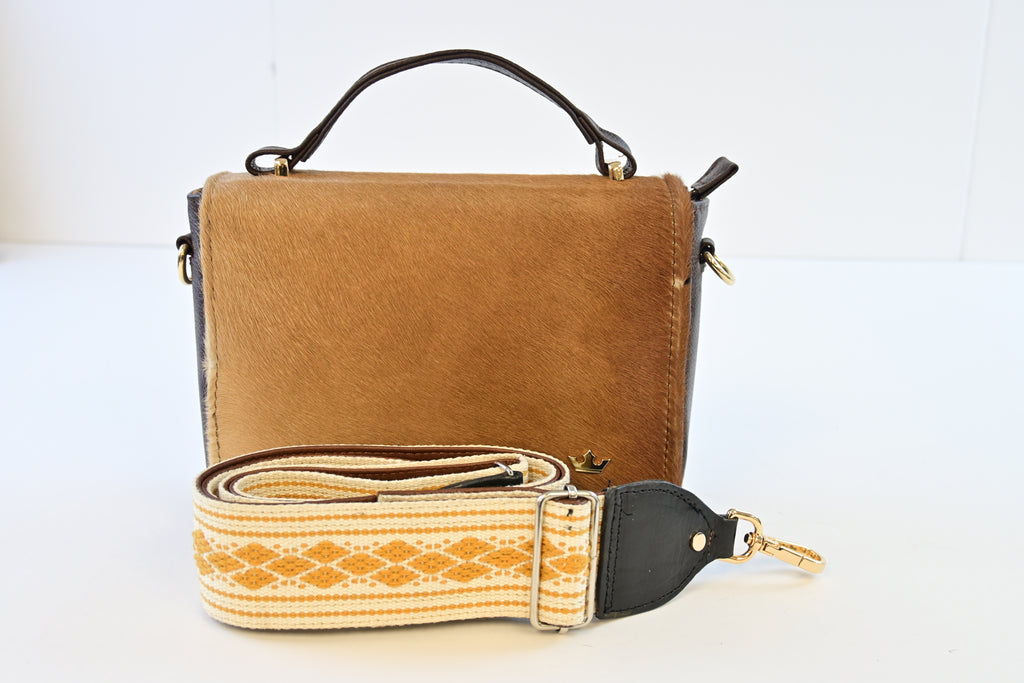 PURSE/ CROSSBODY BROWN CALF HAIR