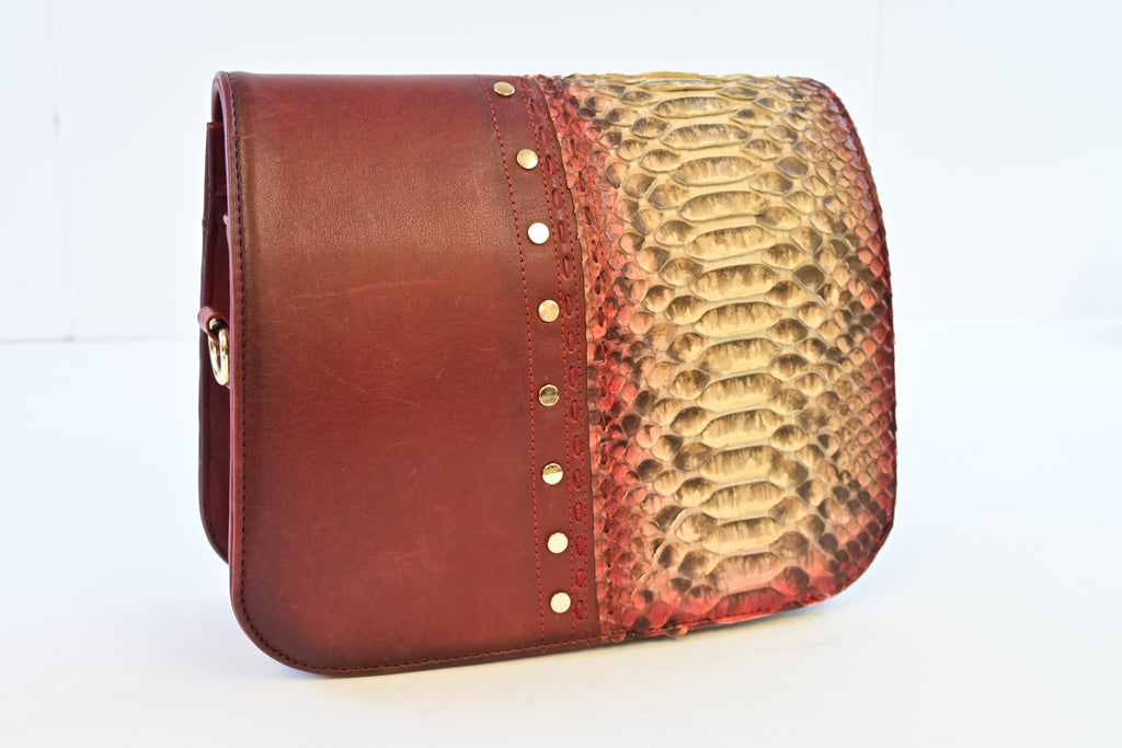 RED PYTHON HANDBAG