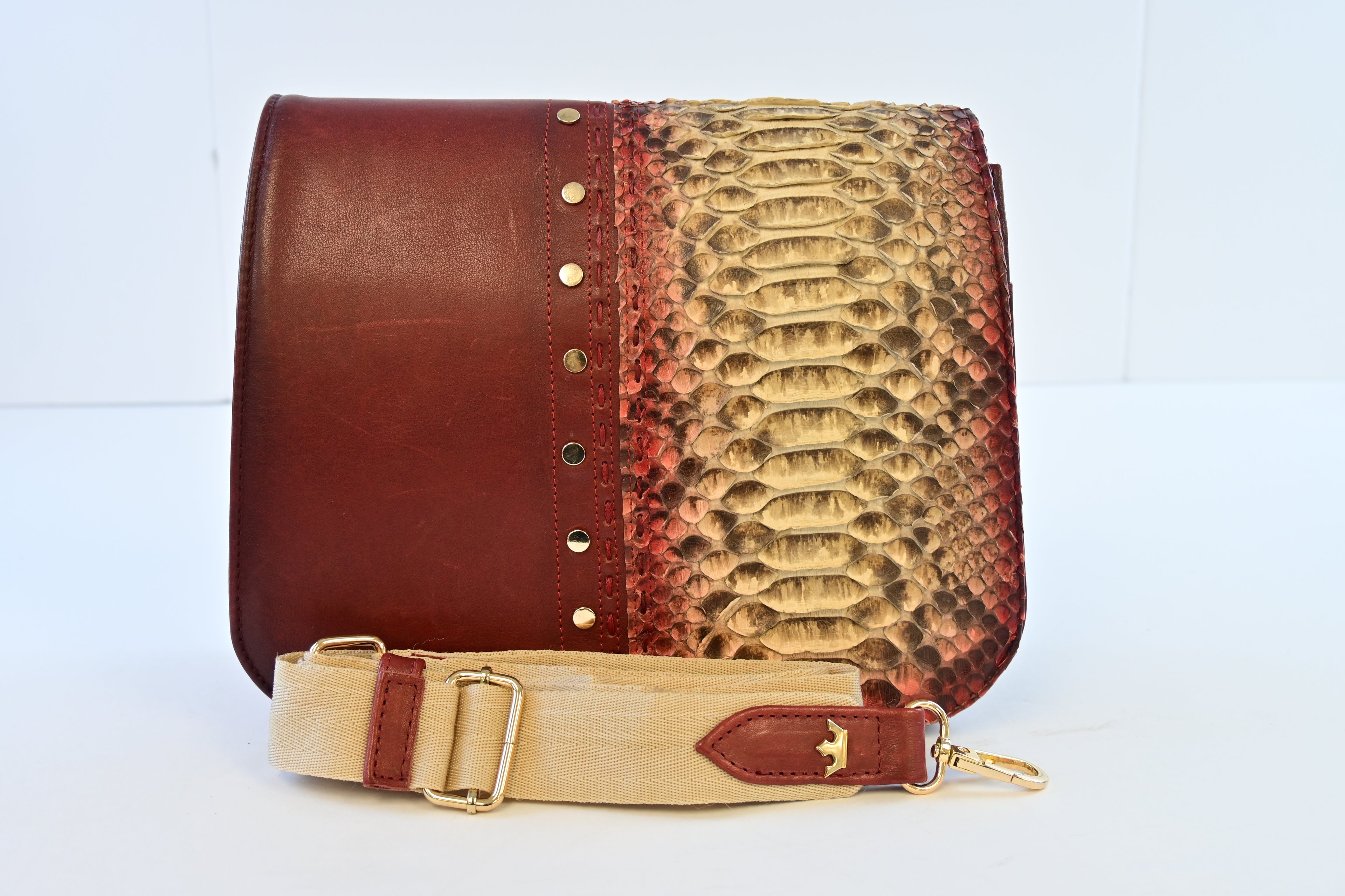 RED PYTHON HANDBAG