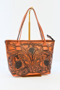 ORANGE HANDCRAFTED CHISELED HANDBAG