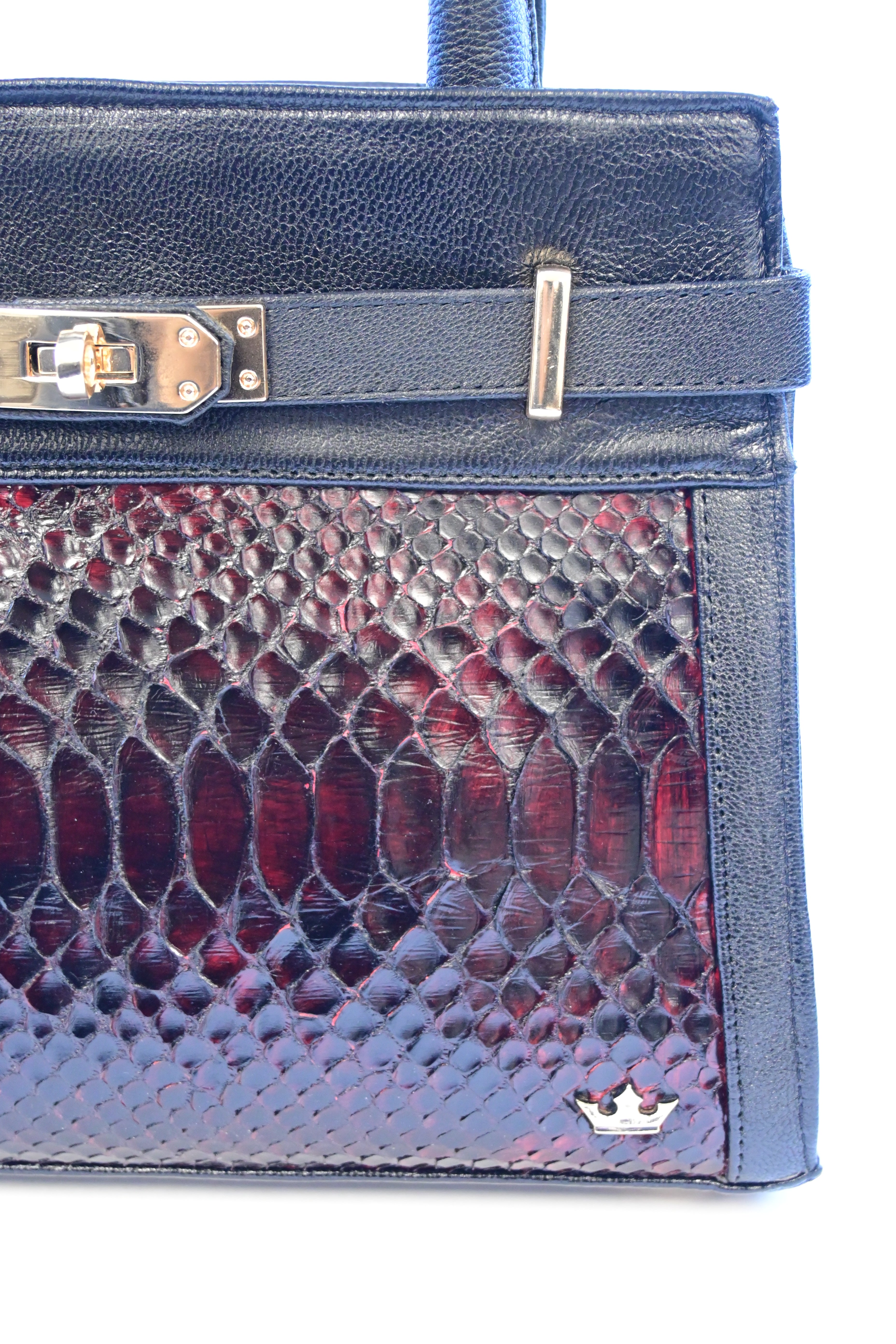 BLACK CHERRY PYTHON HANDBAG