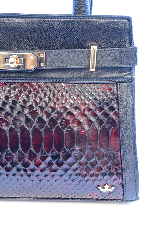 BLACK CHERRY PYTHON HANDBAG