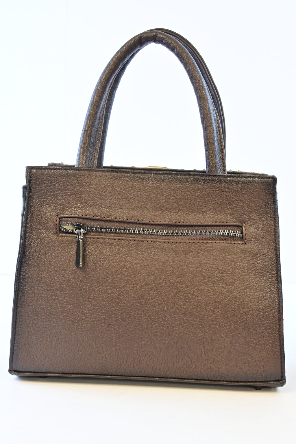 BROWN/NATURAL PYTHON HANDBAG