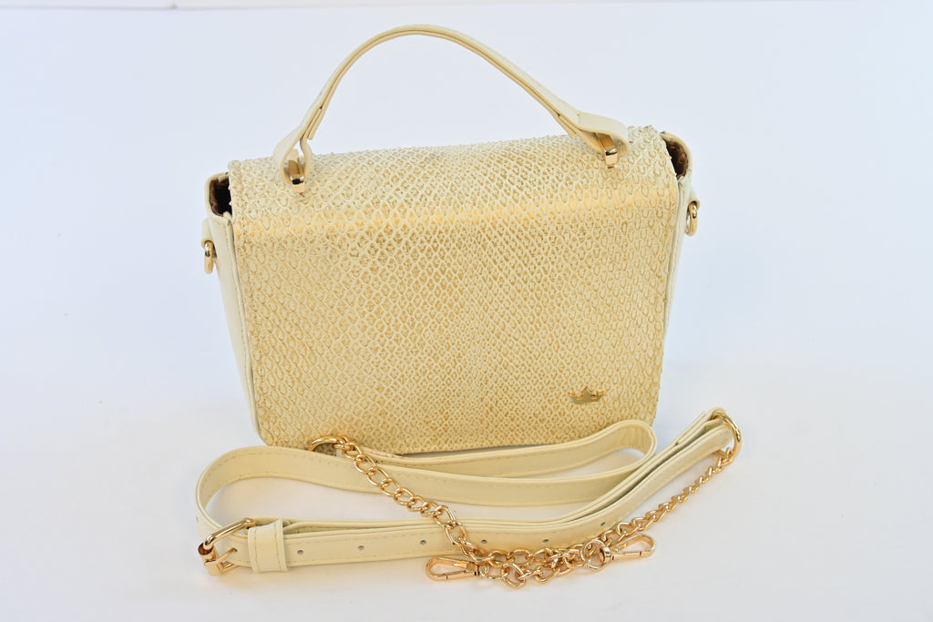CROSSBODY WHITE & GOLD PYTHON