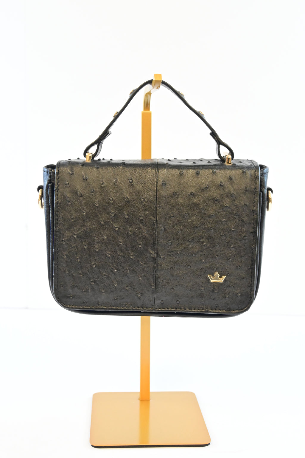 BLACK OSTRICH CROSSBODY