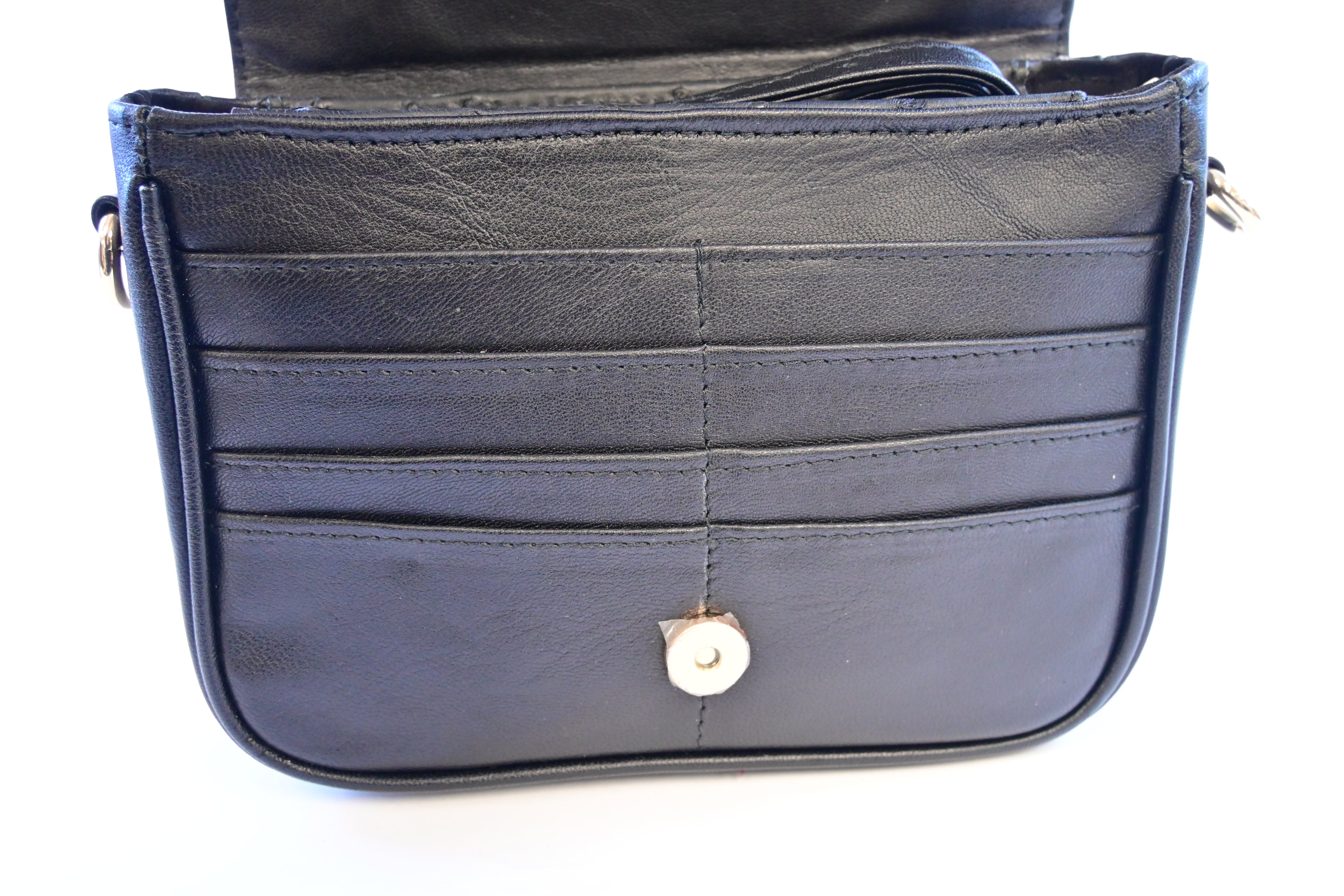 BLACK OSTRICH CROSSBODY
