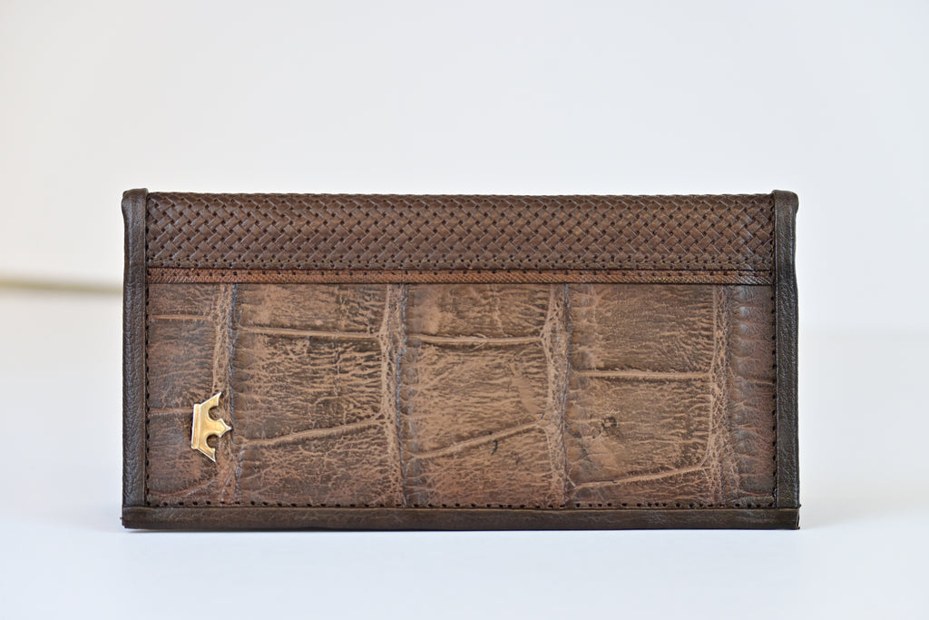 Crocodile Skin Brown Rodeo Wallet