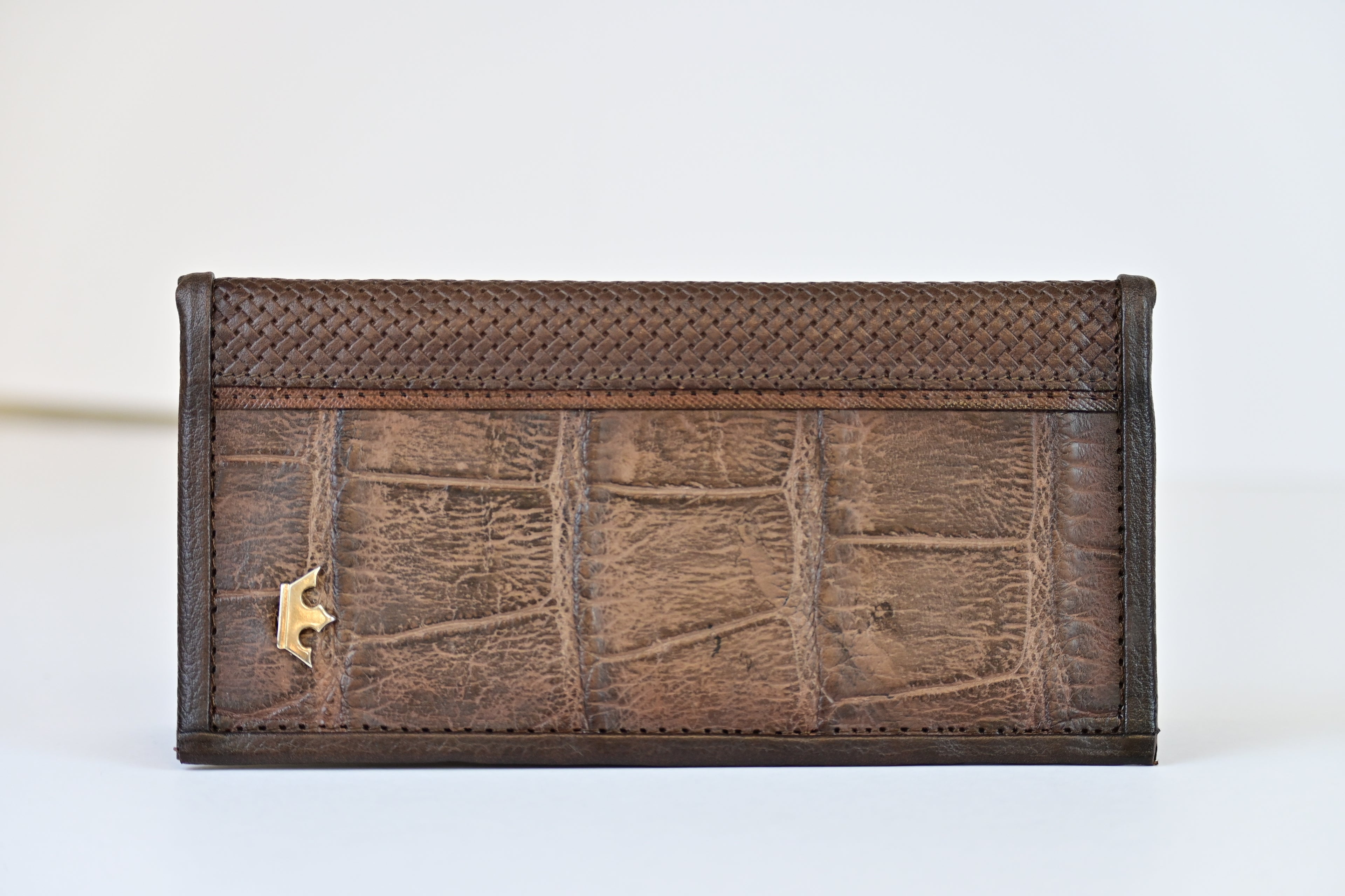 Crocodile Skin Brown Rodeo Wallet