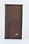 Brown Ostrich Skin Rodeo Wallet