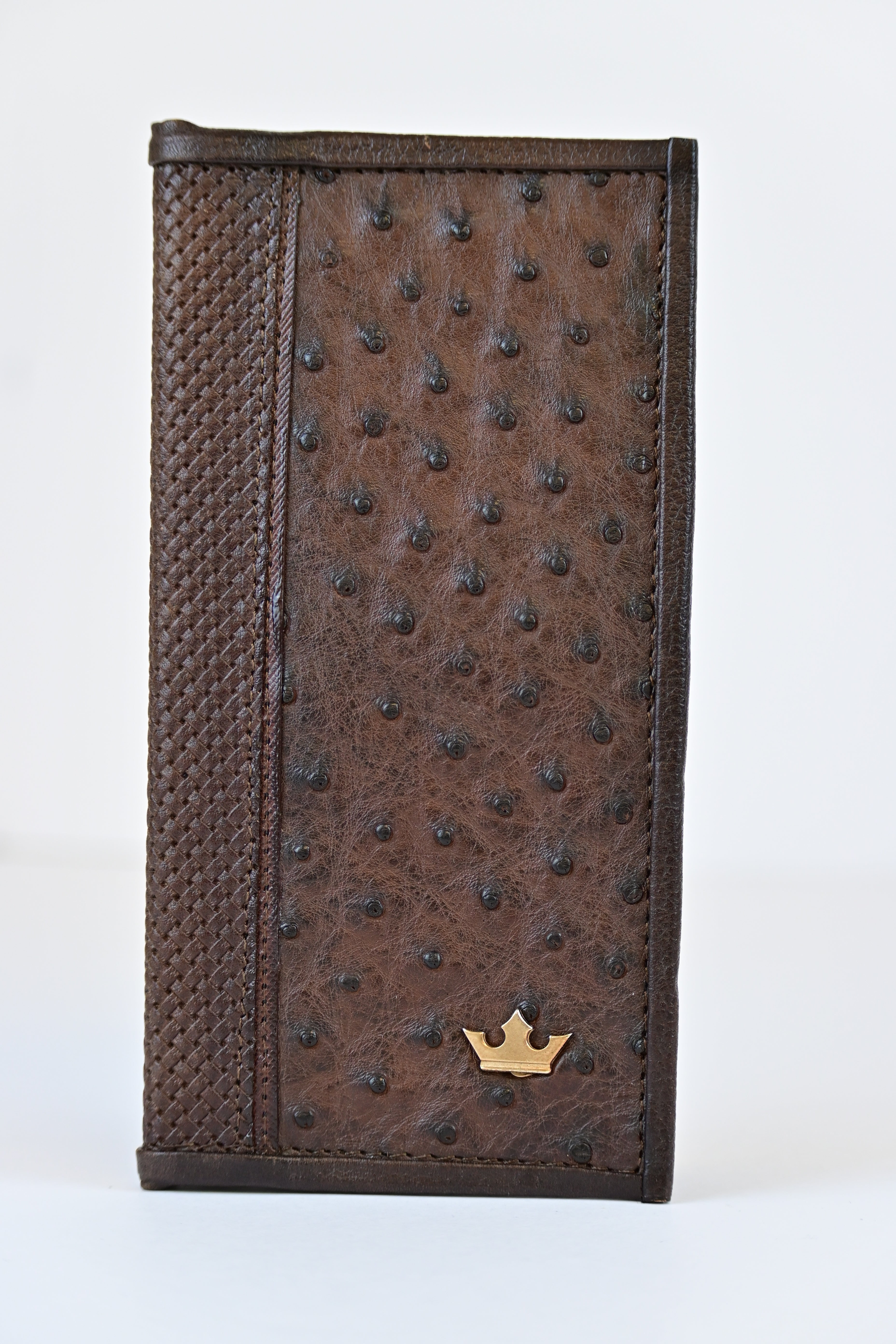 Brown Ostrich Skin Rodeo Wallet